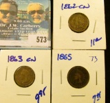 1862-CN, 1863-CN, AND 1865 INDIAN HEAD CENTS