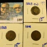 1863-CN, 1865, AND 1874 INDIAN HEAD CENTS