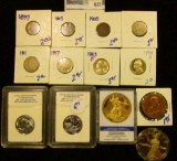 HODGEPODGE COIN LOT INCLUDES REPLICA GOLD ENHANCED 1933 ST GAUDENS DOUBLE EAGLE, SHIELD NICKEL, STAT