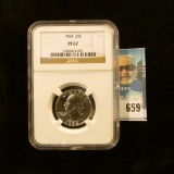 1964 PROOF WASHINGTON QUARTER GRADED PROOF 67 BY NGC