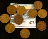 10 NEWFOUNDLAND 1 CENT COINS FROM THE 1940'S