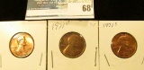1971 P, D, & S U.S. Lincoln Cents, Red Gem BU.