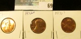 1972 P, D, & S U.S. Lincoln Cents, Red Gem BU.