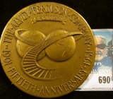 THE ALVEY FERGUSON COMPANY 50TH ANNIVERSARY THREE INCH BRONZE MEDAL DATED 1951.  