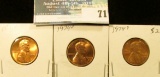 1974 P, D, & S U.S. Lincoln Cents, Red Gem BU.