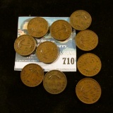 10 NEWFOUNDLAND 1 CENT COINS FROM THE 1940'S