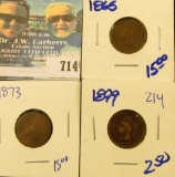 1873, 1865, AND 1899 INDIAN HEAD CENTS