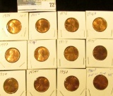1975 P, D, 76 P, D, 77P, D, 78P, D, 79P, D, & 80P & D U.S. Lincoln Cents, Unc to Red Gem BU.
