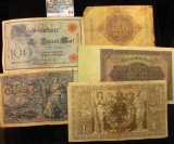OVERSIZED GERMAN BANK NOTES LOT… THIS LOT INCLUDES 1910 100 MARK NOTE, 1910 20 MARK NOTE, 1908 100 M