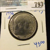 GERMANY 1936-A SILVER 5 MARK COIN