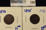 1874 AND 1875 INDIAN HEAD CENTS