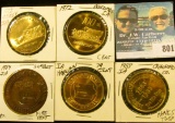 (5) Different Iowa Centennial Medals, includes: Crawford, Co., Harlan, Humboldt, Duncombe, & Derby,