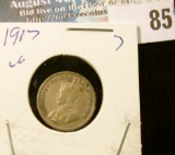 1917 Silver Canada Half Dime.