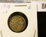 1919 Silver Canada Half Dime.