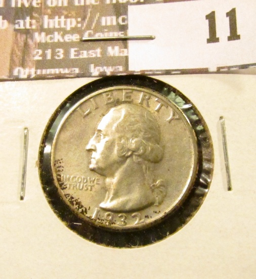 1932 Silver Washington Quarter, AU.