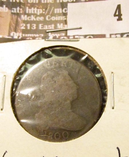 1800 Large Cent, AG, reverse marks.