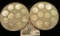 Pair of Mini-Coin  Coin Coaster??? depicting numerous coins in high relief.