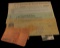 1850 era blank check Lyons, Iowa; pair of tickets for a Free 1950 Chevrolet; 1910 era blank check 
