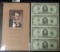 UNCUT SHEET OF FOUR FIVE DOLLAR BILLS SERIES 1995