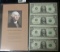 UNCUT SHEET OF FOUR 2003-A ONE DOLLAR NOTES