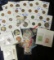 GRAB BAG OF COINS INCLUDES SOME SILVER, WHEAT CENTS, STAMPS, BUFFALO NICKELS, V NICKELS, COIN FROM T