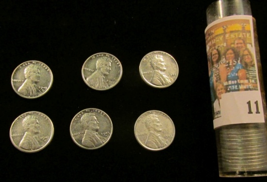 1943 S Gem BU Roll of World War II Steel Cents, many of the pieces grade MS 64 or beyond.