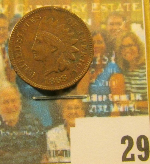 1868 Indian Head Cent, Dark VF, minor rim ticks.