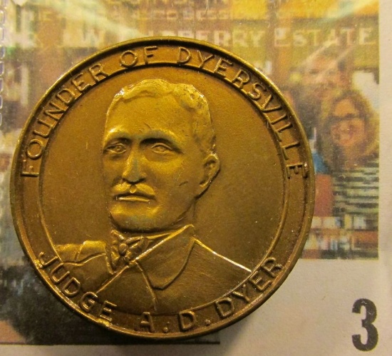 1837-1937 Dyersville, Iowa Centennial Medal, 32mm, Chocolate Brown Uncirculated. An early Iowa Cente