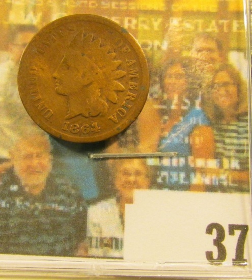 1864 L Indian Head Cent, Good.