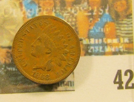 1868 Indian Head Cent, Fine.