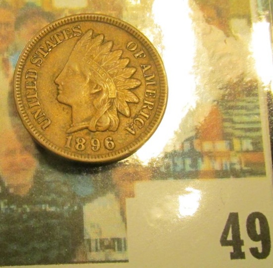 1896 Indian Head Cent, Brown EF.