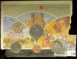 1986 Royal Canadian Mint Set, Six-piece. Original as issued. Envelope tattered on one edge.