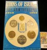 Coins of Israel Issued by the Bank of Israel 20th Anniversary Specimen Set 1948 1968. Six-pieces.