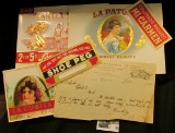 (5) Attractive near mint condition Cigar Box labels & a Jan 23, 1892 Letter on letterhead 