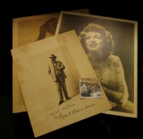 (3) different autographed B & W still Photos of famous Movie Stars including Fredend Rowl& Marirn; R