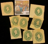 Pack of (8) Two Cent Washington Cut Squares from Envelopes.