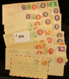 (30) Embosed Stamped Envelopes Misc. Varieties Used.