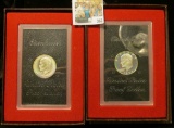 Pair of 1973 S Proof Silver Eisenhower Dollars in original boxes of issue.  At one time these sold f