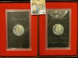 Pair of 1971 S Proof Silver Eisenhower Dollars in original boxes of issue.  Choice condition with gr