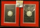 Pair of 1972 S Proof Silver Eisenhower Dollars in original boxes of issue.  Choice condition with gr