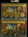 James Monroe P & D, pair of John Quincy Adams P & D Presidential Dollars in a special case of issue.