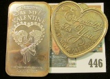 Pair of .999 Silver Ingots. One is heart-shaped 