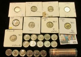 Large group of Roosevelt Dimes in holders including a group of (5) 1955 P BU Roosevelt Dimes; (14) m