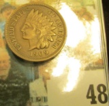 1909 Indian Head Cent, Nice Chocolate Brown AU.