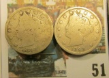 1892 & 1893 Liberty Nickels. Good condition.