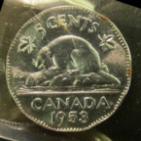 1953 certified Canada ICCS MS-63 Nickel, NSF FL.