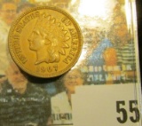 1907 Indian Head Cent, Brown EF-AU.