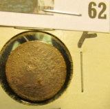 1867 Indian Head Cent, Fine, with pits.