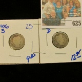 1909-D & 1906-S BARBER DIMES