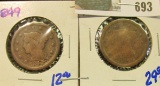 1849 & 1856 LARGE CENTS WITH DAMAGE